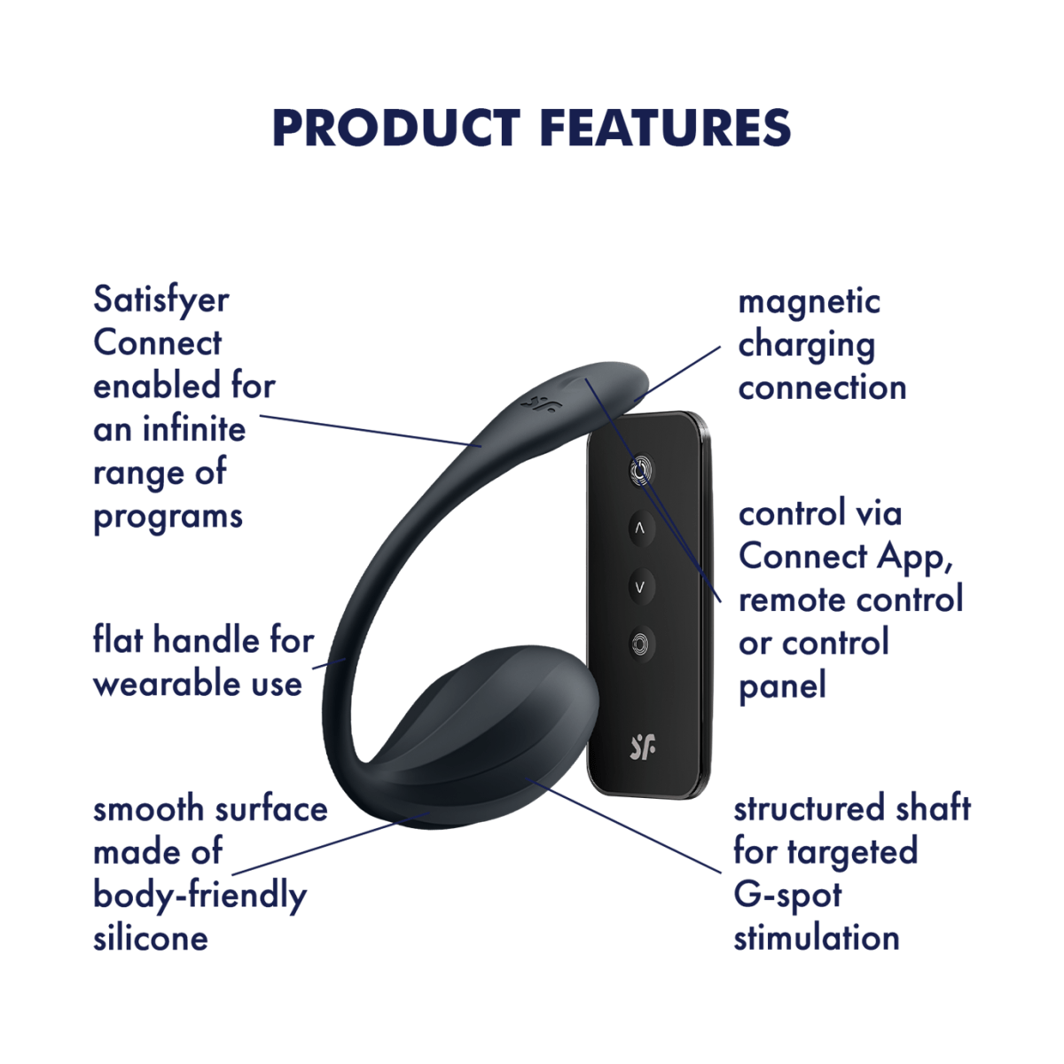 Satisfyer - Black Ribbed Petal Connect with Remote | Wearable Panty Vibe Satisfyer - For Me To Love