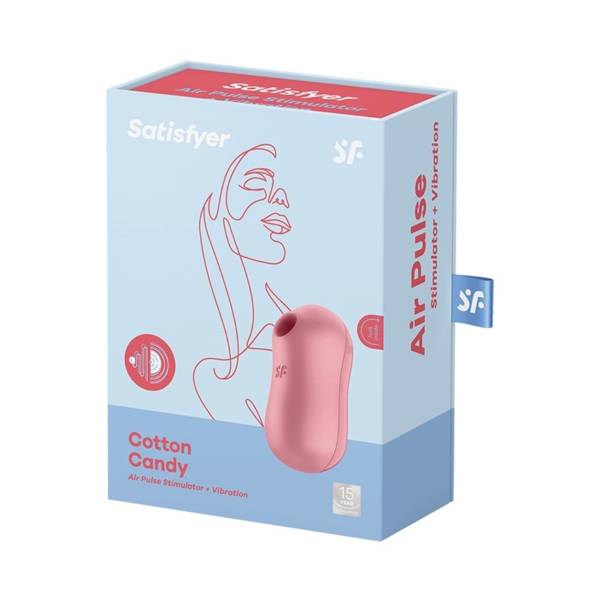Satisfyer Cotton Candy Air Pulse Vibrator Light Red Satisfyer - For Me To Love
