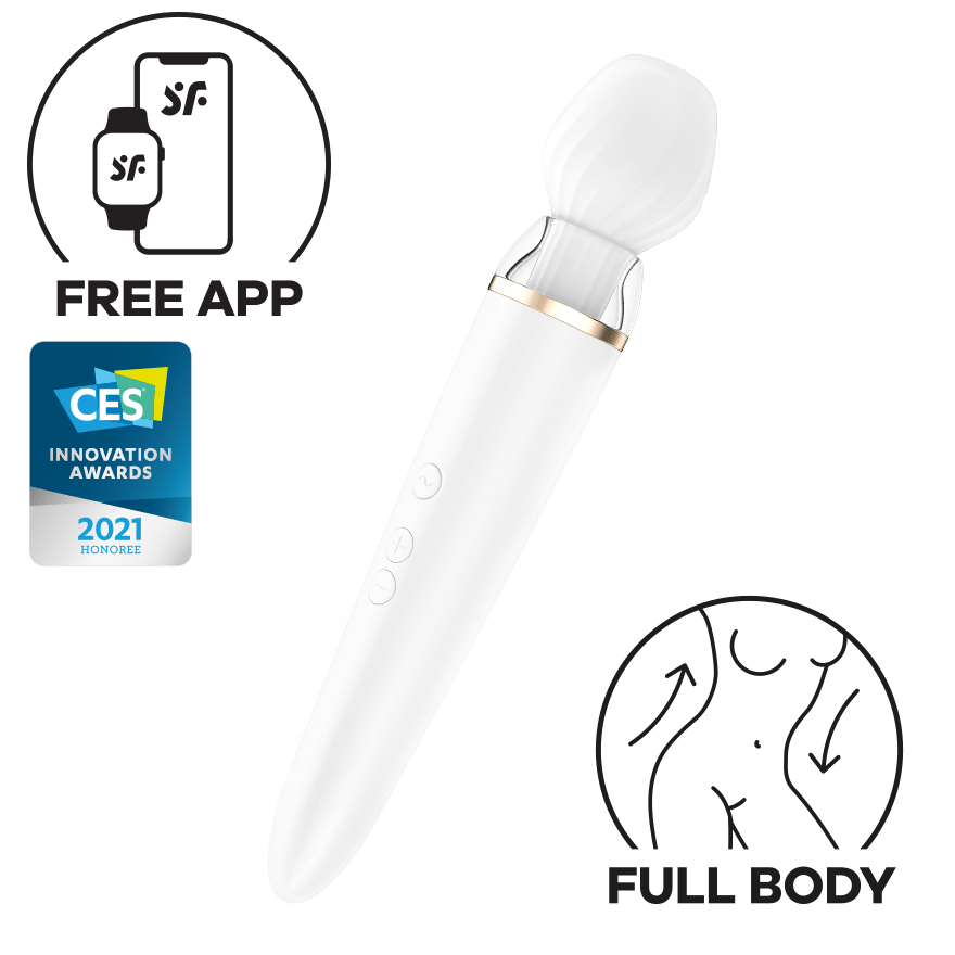 Satisfyer -  Double Wand-er Massage Vibrator - Manual or Bluetooth & App Controlled Satisfyer - For Me To Love