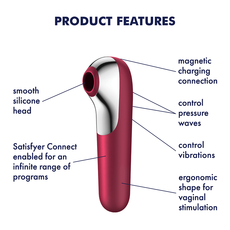 Satisfyer Dual Love Suction Vibrator With Bluetooth And App - Pink Satisfyer - For Me To Love