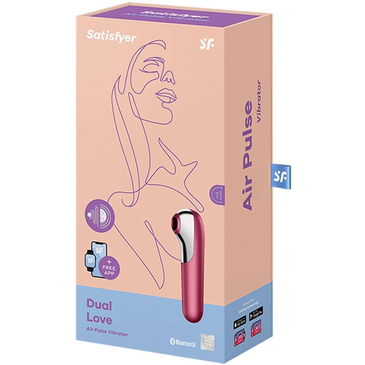Satisfyer Dual Love Suction Vibrator With Bluetooth And App - Pink Satisfyer - For Me To Love