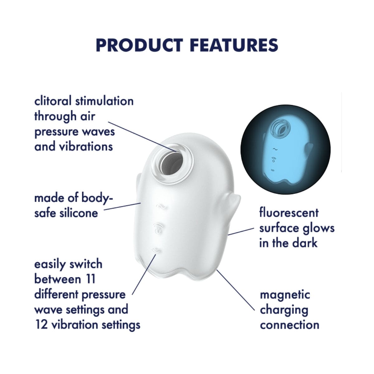 Satisfyer - Glowing Ghost Clitoral Suction Vibrator | USB Rechargeable Satisfyer - For Me To Love