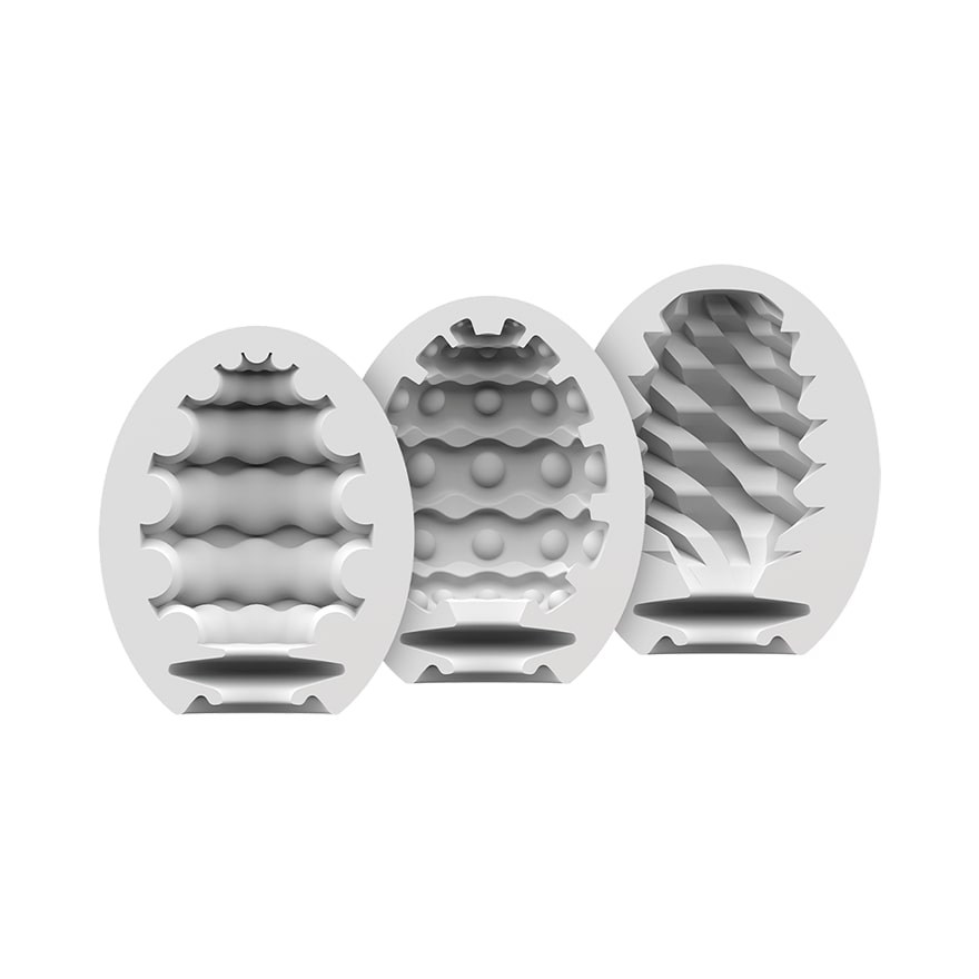 Satisfyer Male Masturbator Egg's - Set of 3 - Riffle, Bubble, Fierce Satisfyer - For Me To Love