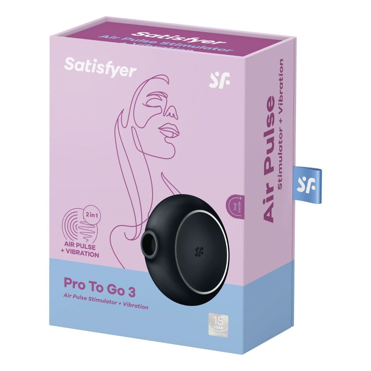 Satisfyer Pro To Go 3 Air Pulse Vibrator - USB Rechargeable - Choice of Blue, Rose or Black Satisfyer - For Me To Love