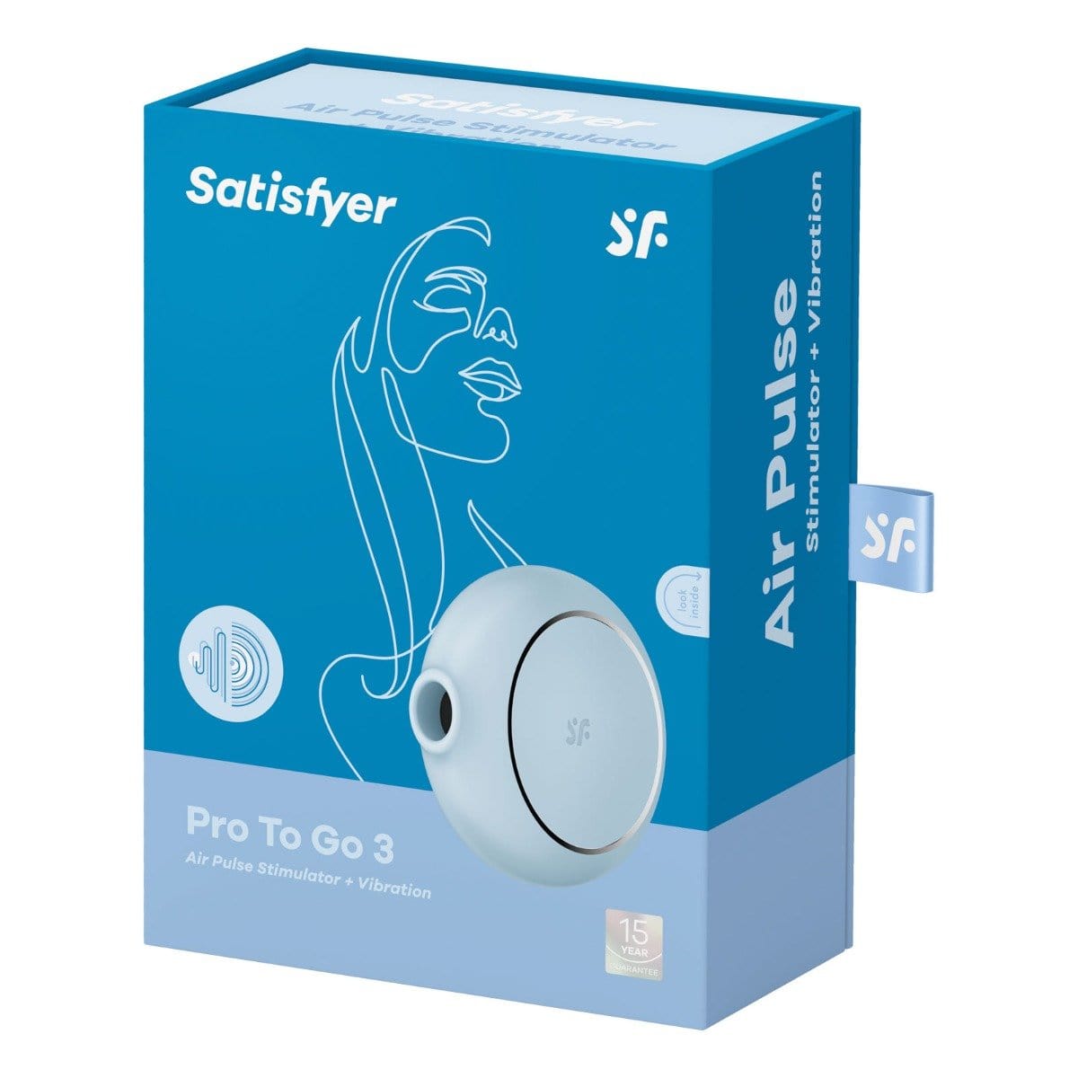Satisfyer Pro To Go 3 Air Pulse Vibrator - USB Rechargeable - Choice of Blue, Rose or Black Satisfyer - For Me To Love