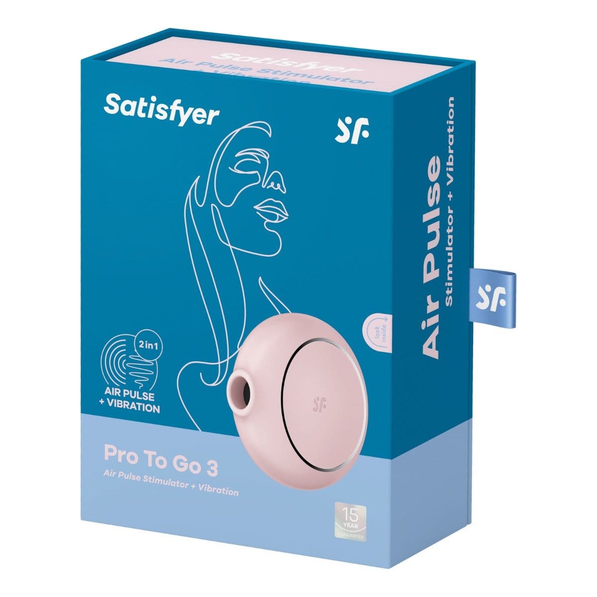Satisfyer Pro To Go 3 Air Pulse Vibrator - USB Rechargeable - Choice of Blue, Rose or Black Satisfyer - For Me To Love