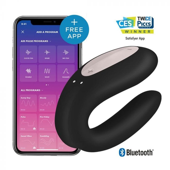 Satisfyer Satisfyer App Enabled Double Joy - Black