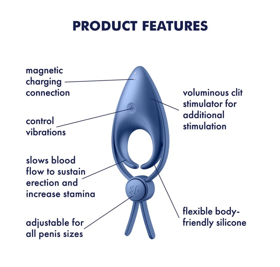 Satisfyer - Sniper Size Adjustable Vibrating Cock Ring | Blue Satisfyer - For Me To Love