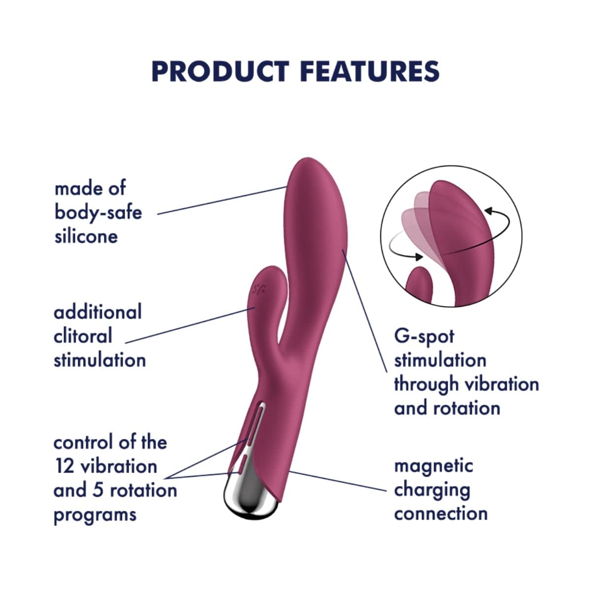 Satisfyer - Spinning Rabbit Clitoral & G-spot Vibrator | USB Rechargeable Satisfyer - For Me To Love