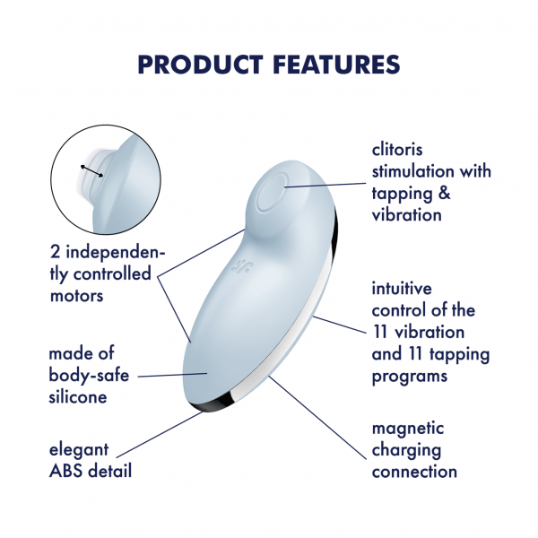 Satisfyer - Tap & Climax 2, Intense Clitoral Stimulation | Blue Satisfyer - For Me To Love