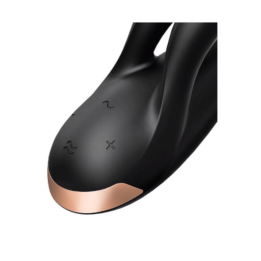 Satisfyer - Waterproof Double Flex Rabbit Vibrator Black - USB Rechargeable Satisfyer - For Me To Love