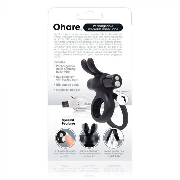 Screaming O USB Rechargeable Ohare Vibrating Cock Ring - Black Screaming O - For Me To Love