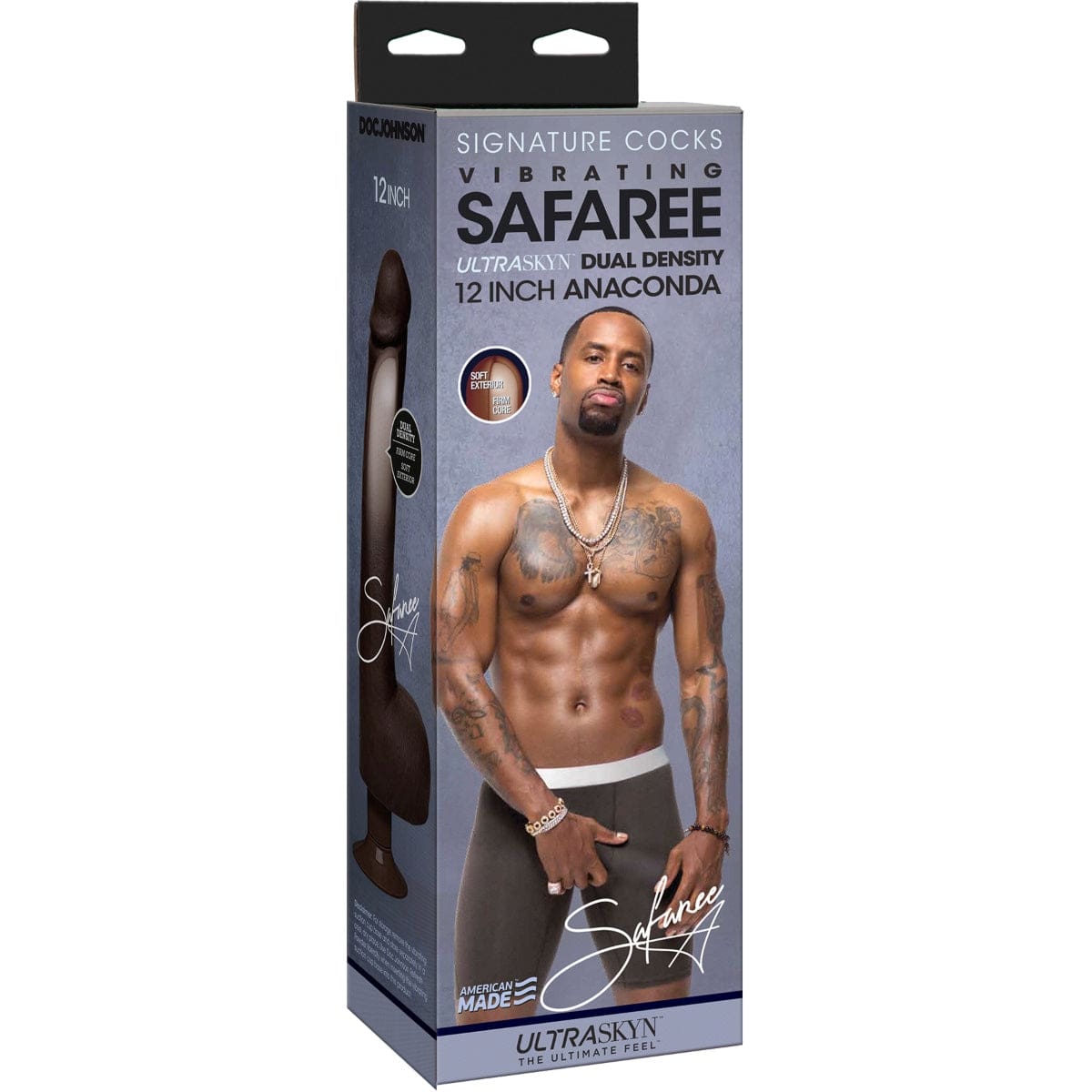 Signature Cocks - Safaree Samuels Anaconda Vibrating Ultraskyn Dildo with Suction Base | 12 inches Doc Johnson - For Me To Love