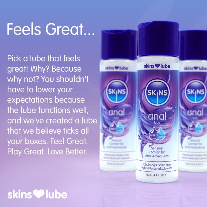 Skins - Anal Hybrid Silicone and Water Based Lubricant | 4.4 floz (130ml) Skins - For Me To Love