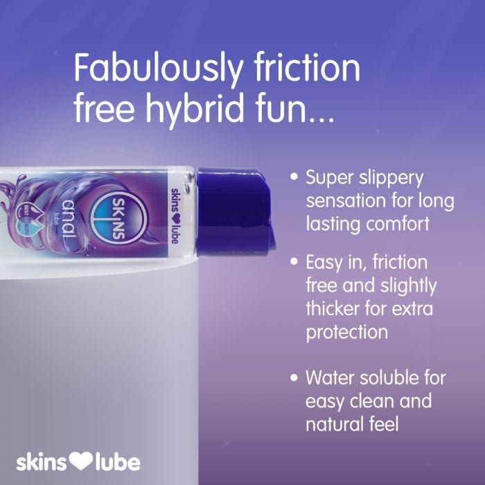 Skins - Anal Hybrid Silicone and Water Based Lubricant | 4.4 floz (130ml) Skins - For Me To Love
