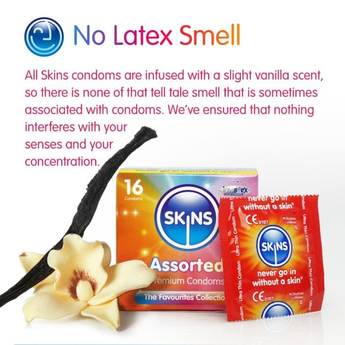 Skins - Assorted Condoms | 12 Pack - Natural - Dots & Ribs - Ultra Thin Skins - For Me To Love