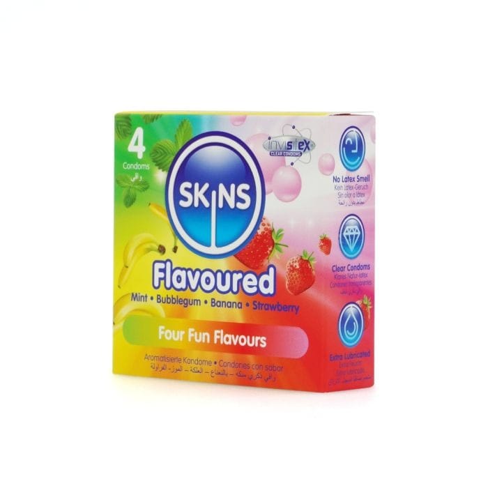 Skins Condoms - Fun Flavours 4 Pack Skins - For Me To Love