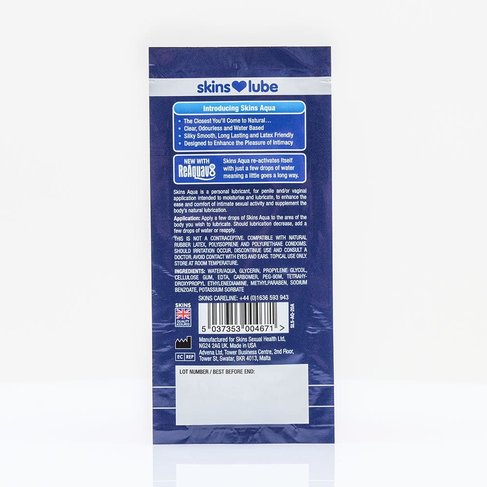 Skins Skins Aqua Water Based Lubricant - 5ml Foil