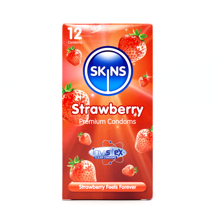 Skins - Strawberry Flavoured Condoms | 12 Pack Skins - For Me To Love