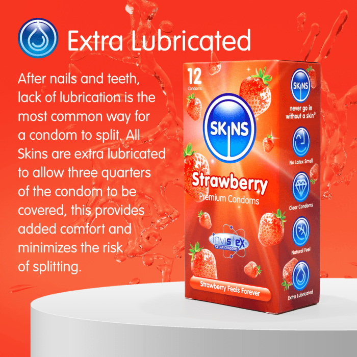 Skins - Strawberry Flavoured Condoms | 12 Pack Skins - For Me To Love