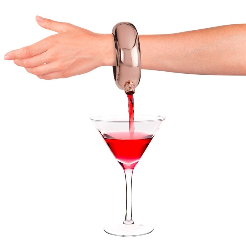 Smart & Discreet Hip Flask Party Bangle | Set of 2 - Rose Gold and Silver Spencer & Fleetwood - For Me To Love