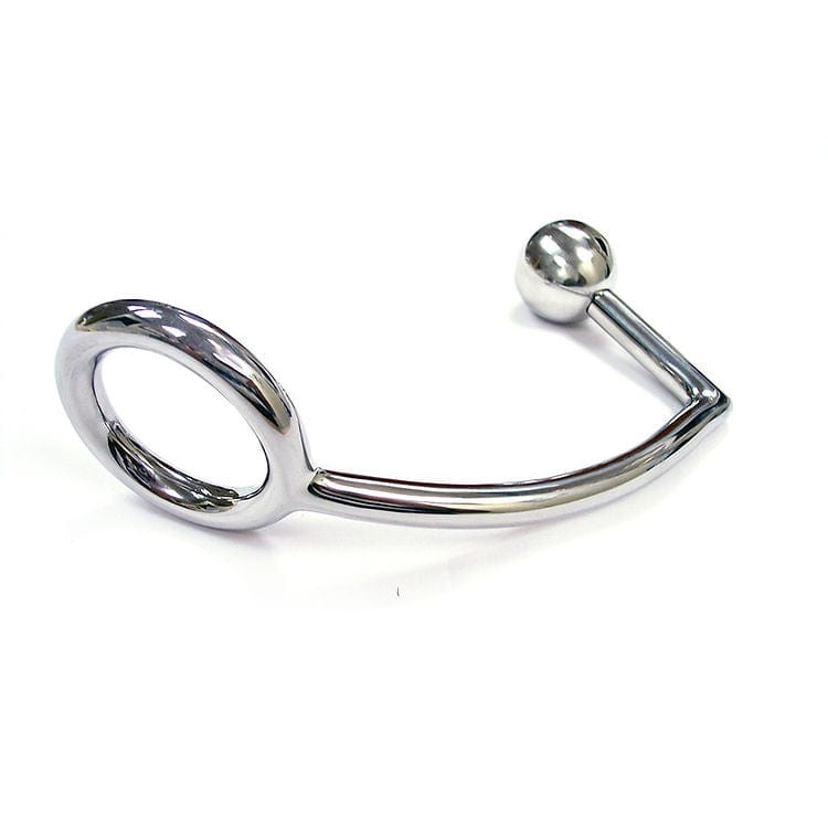 Stainless Steel Cock Ring with 30mm Screw-off Anal Ball Rouge Stainless - For Me To Love