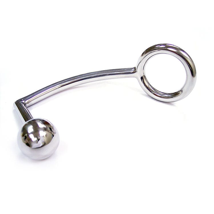 Stainless Steel Cock Ring with 30mm Screw-off Anal Ball Rouge Stainless - For Me To Love