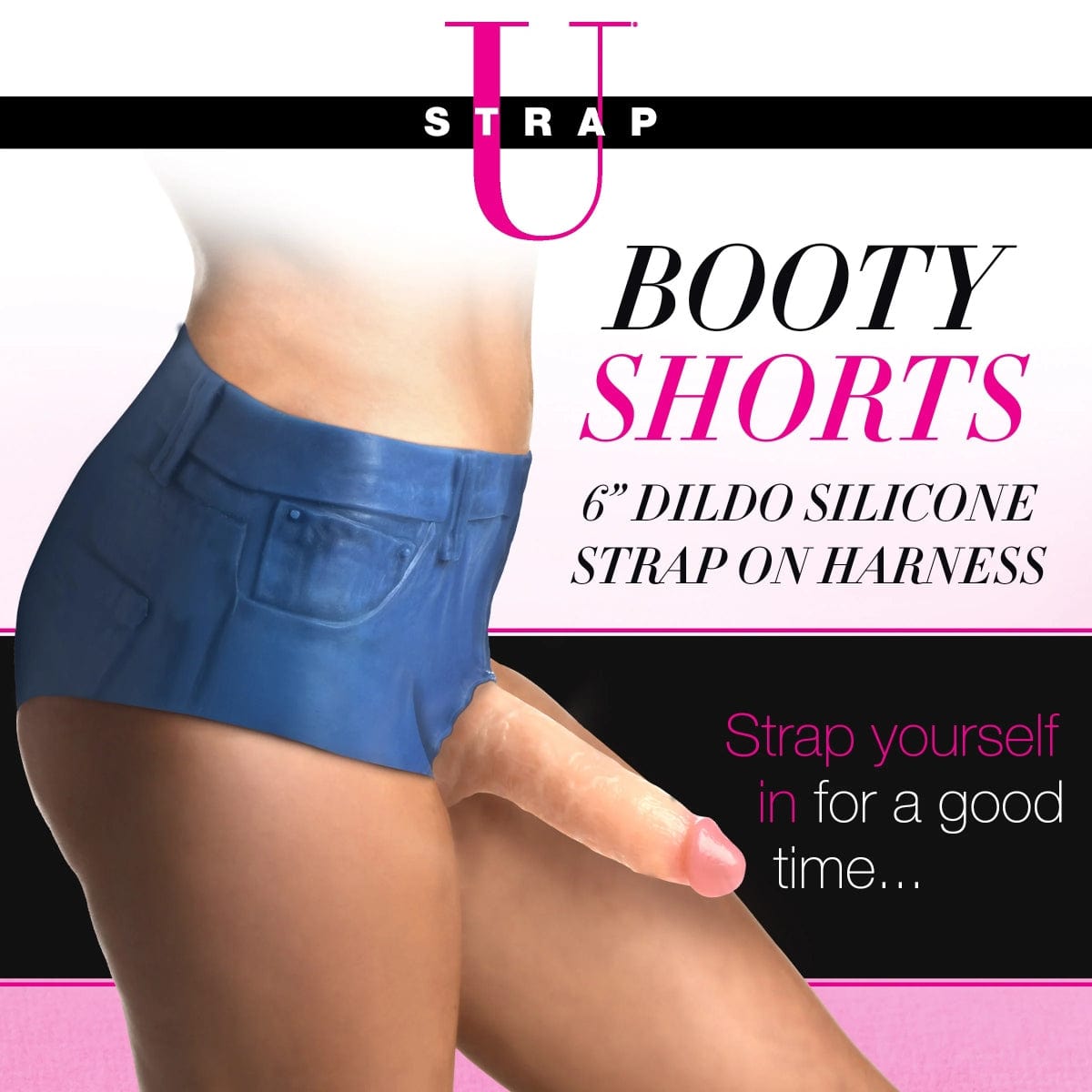 Strap U - Silicone Strap On Harness Booty Shorts with 6 inch Dildo | Small/Medium/Large Strap U - For Me To Love