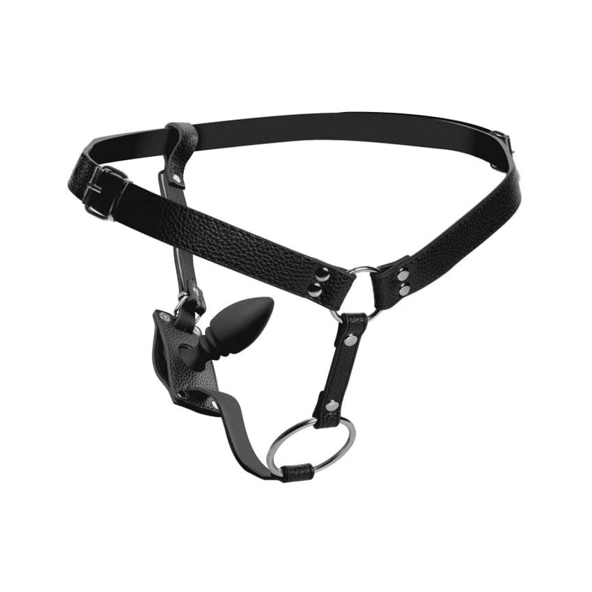 Strict - Male Cock Ring Harness with Silicone Anal Butt Plug Strict - For Me To Love