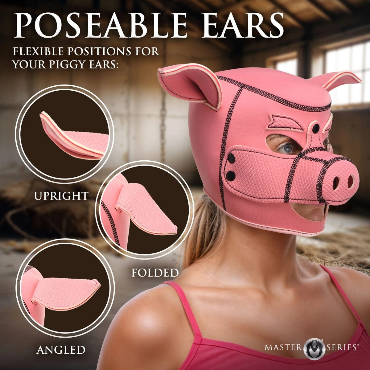 Swine Pig Neoprene Hood With Removeable Muzzle Master Series - For Me To Love