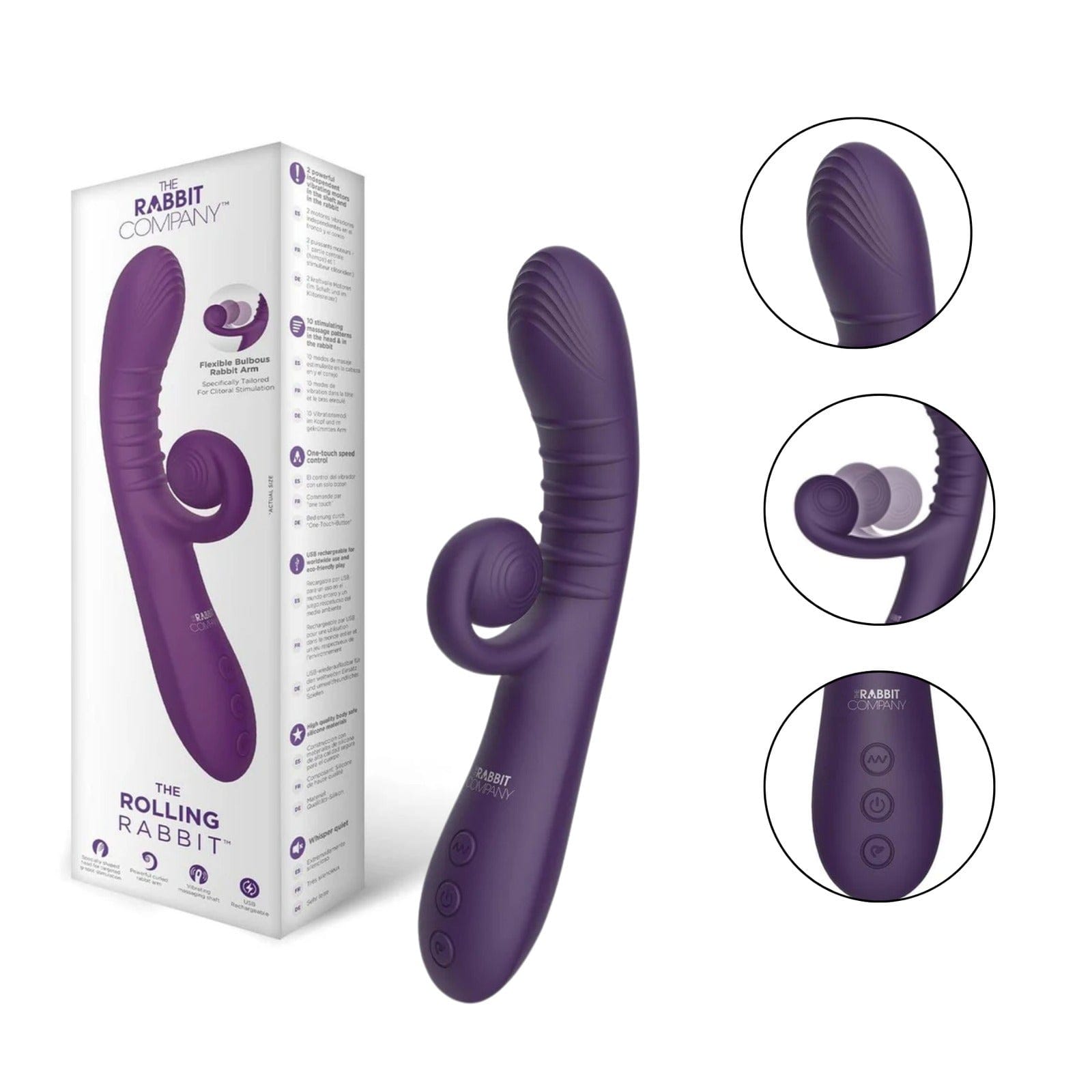 The Rabbit Company - Rolling Rabbit G-Spot & Clitoral Multi-Speed Vibrator | Purple The Rabbit Company - For Me To Love