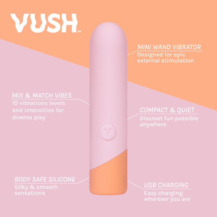 The Vush Peachy Bullet Massager | USB Rechargeable Vush - For Me To Love