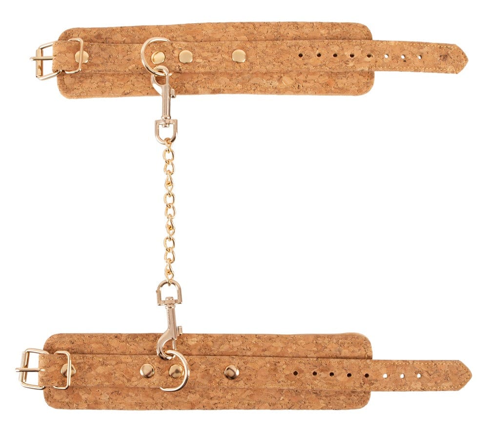 Vegan Fetish Handcuffs with Gold Chain & Snap Hooks | For Me To Love