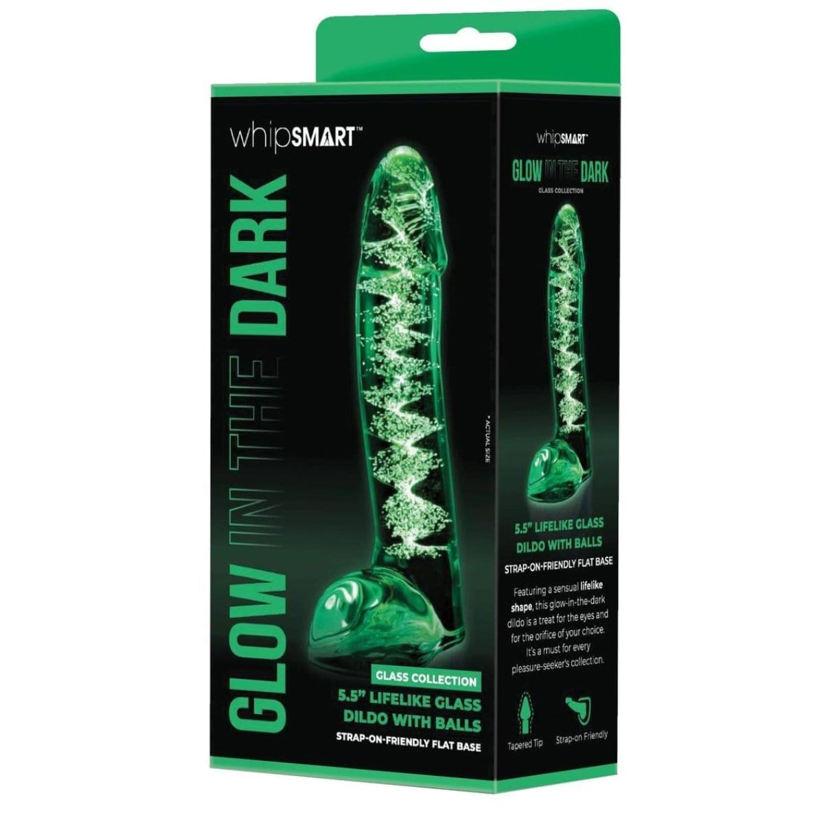 Whipsmart - Glow In The Dark Glass Dildo | 5.5 inches WhipSmart - For Me To Love