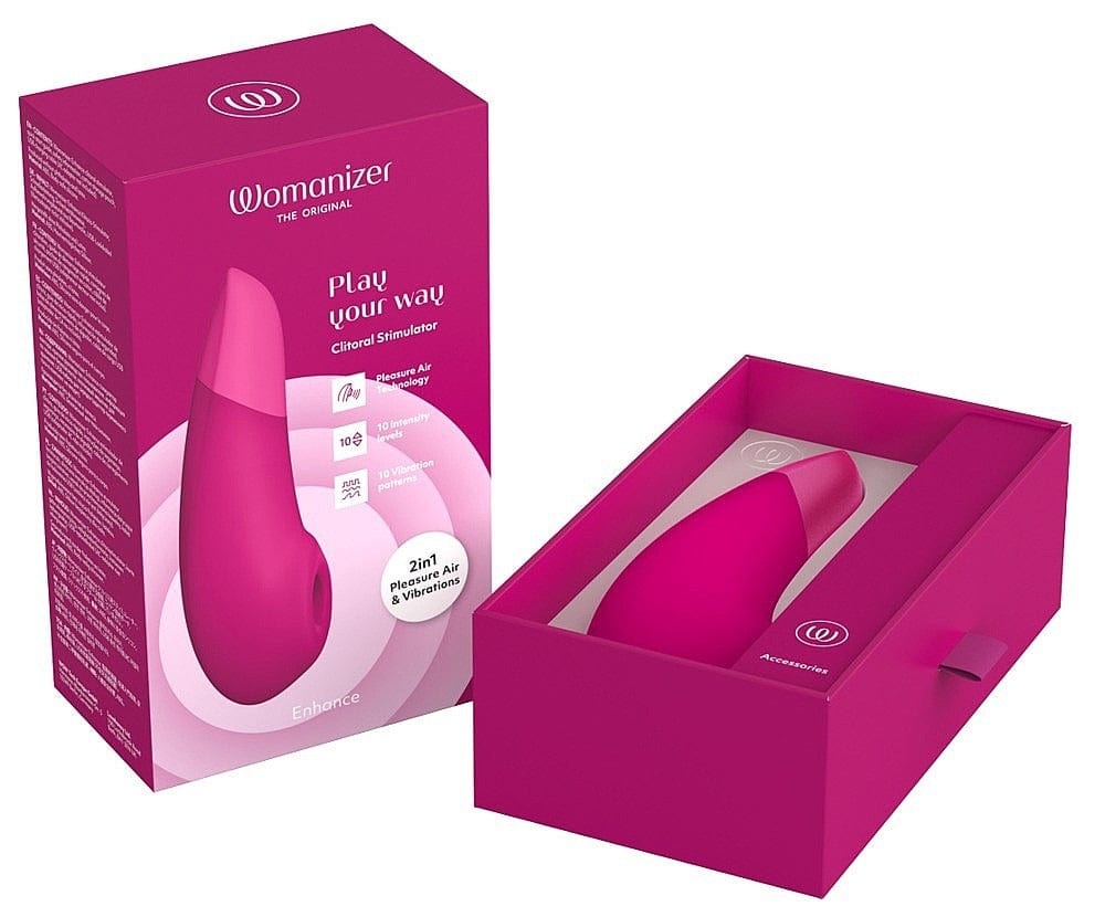 Womanizer - Enhance Clitoral Vibrator with Air Pulse Technology | Vibrant Pink Womanizer - For Me To Love