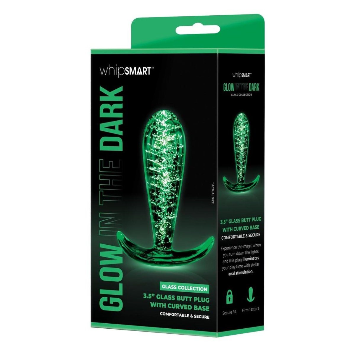 Whipsmart - Glow In The Dark Glass Butt Plug | 3.5 inches