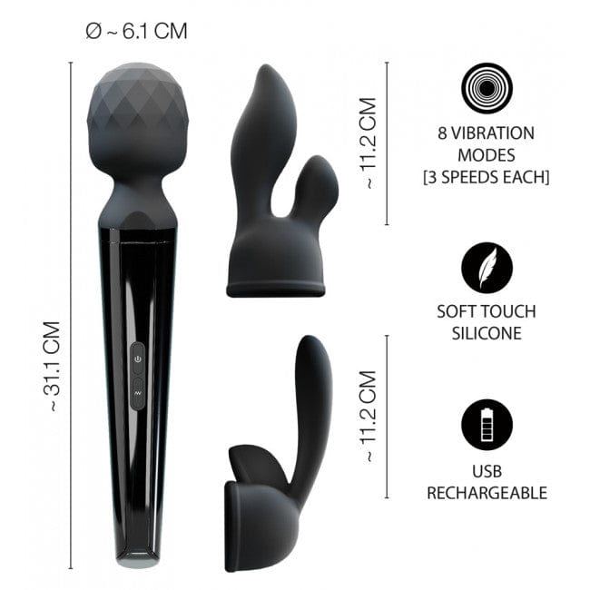 40 Years - Massage Wand Vibrator with 2 Attachments - USB Rechargeable 40 years - For Me To Love