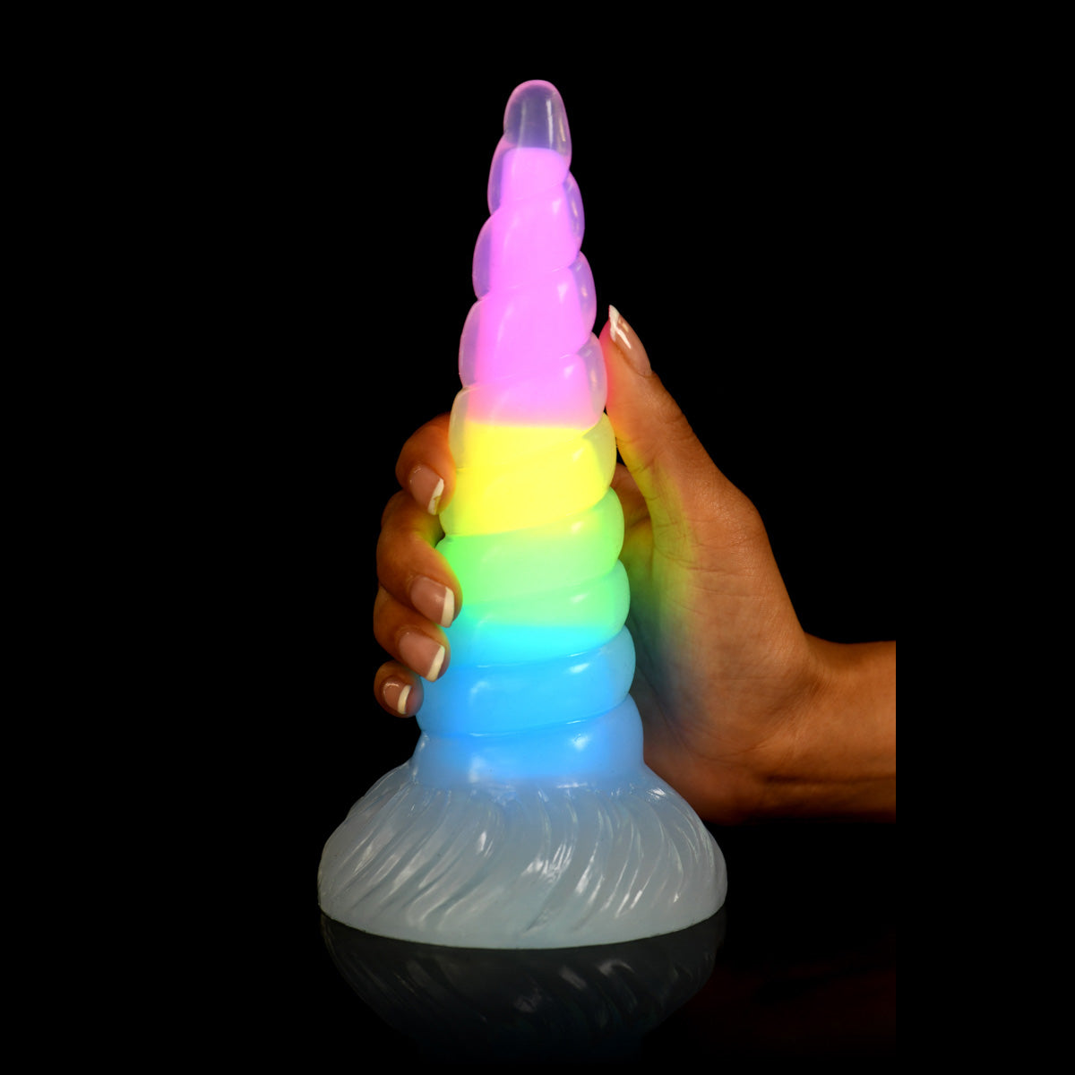 Creature Cocks - Glow-in-the-Dark Rainbow Silicone Dildo | 7.5 inches