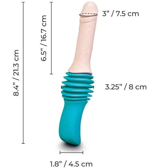 B-Vibe - Adjustable Thrusting 6.5 inch Dildo Machine with Suction Cup | USB Rechargeable B-Vibe - For Me To Love