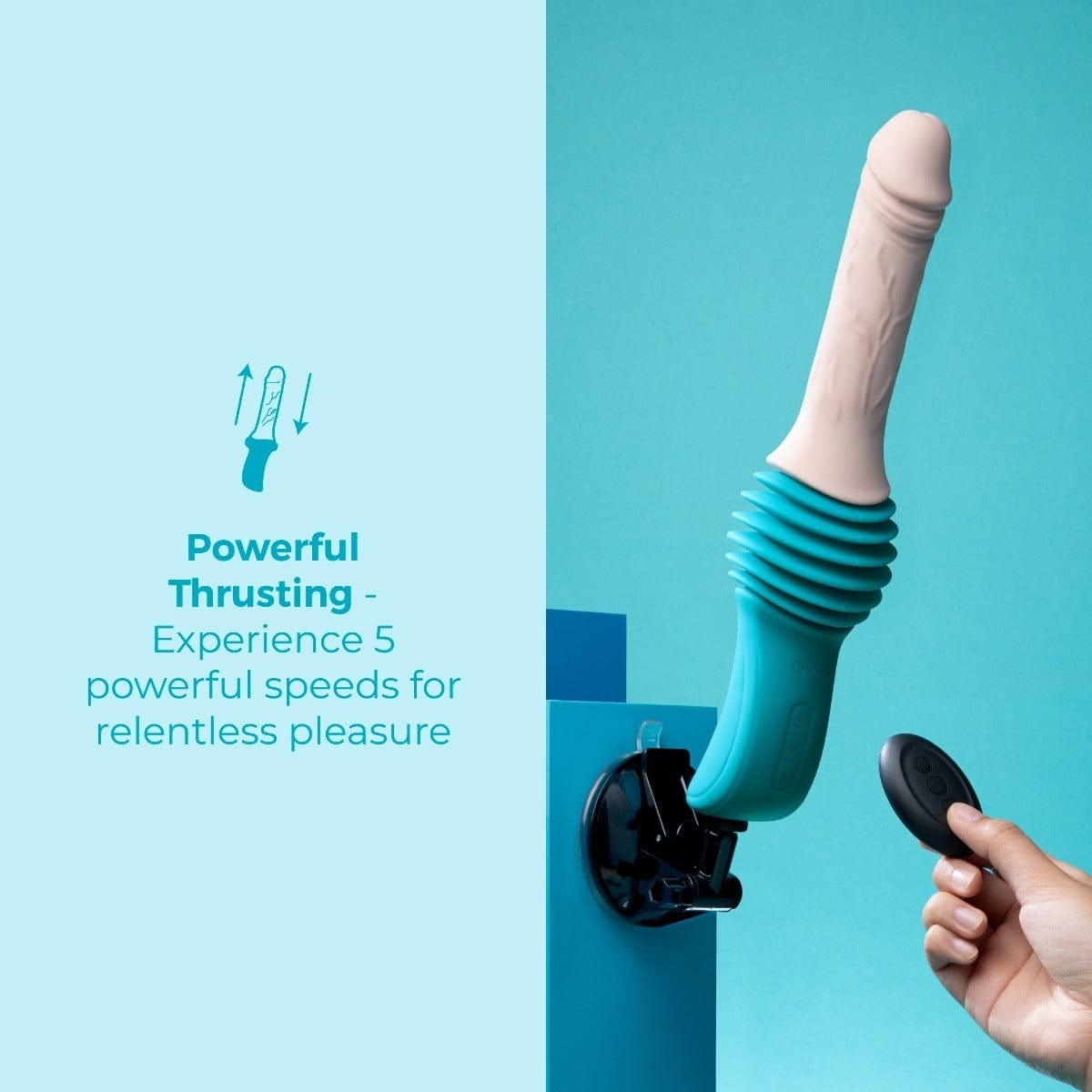 B-Vibe - Adjustable Thrusting 6.5 inch Dildo Machine with Suction Cup | USB Rechargeable B-Vibe - For Me To Love