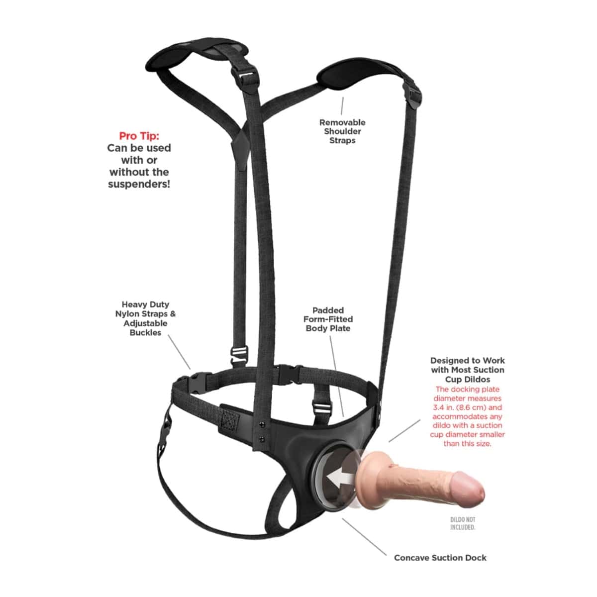 Body Dock - Strap-On Suction Cup Suspenders Harness Body Dock - For Me To Love