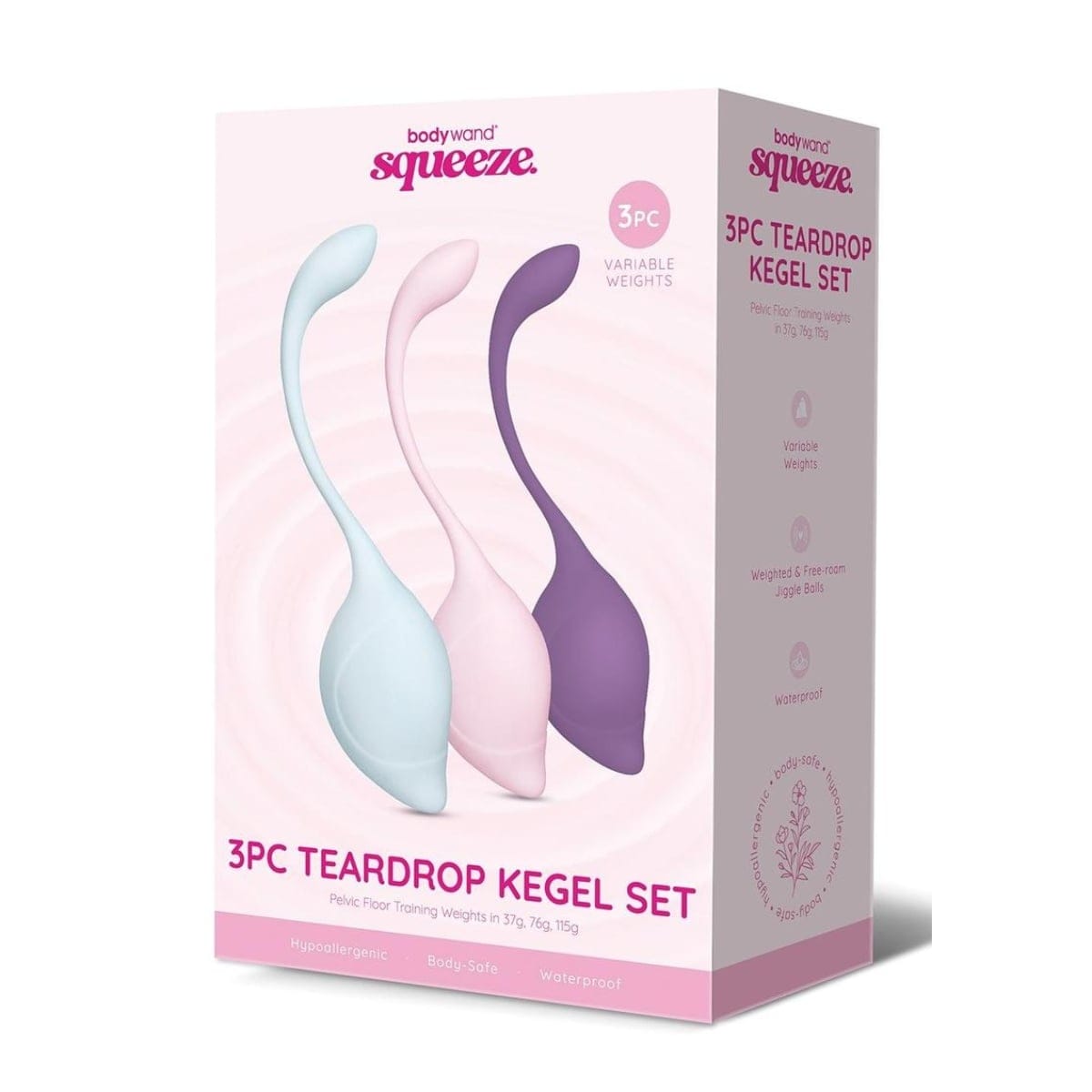 Bodywand - Squeeze 3 Piece Teardrop Weighted Kegel Set | Purple Pink Blue Bodywand - For Me To Love