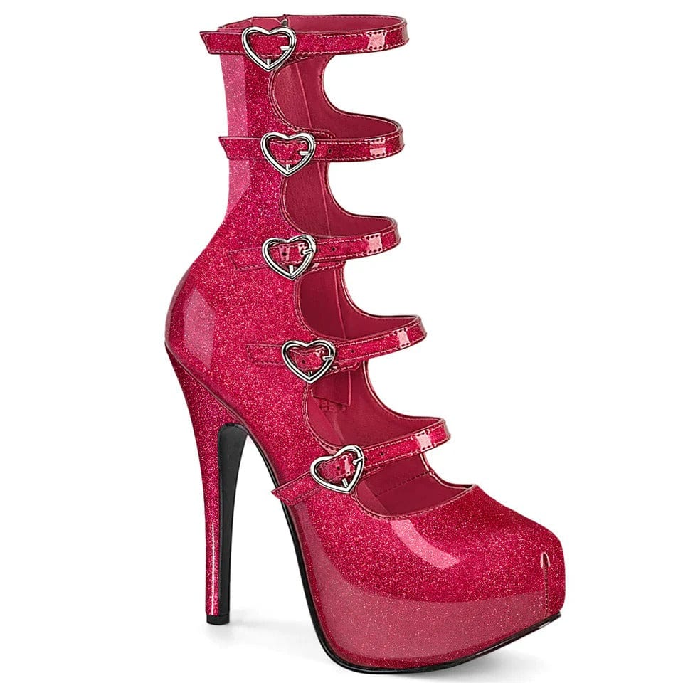 Bordello - Teeze 23 Fuchsia Glitter Patent Ankle Boot with 5 3/4 Inch Heel | UK 3-9 Pleaser - For Me To Love