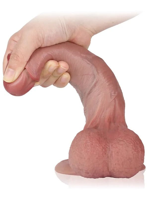 Chris Uncut Realistic Dildo With Swinging Saggy Balls and Suction Cup Base | 8.2 x 1.6 inches Realdick - For Me To Love
