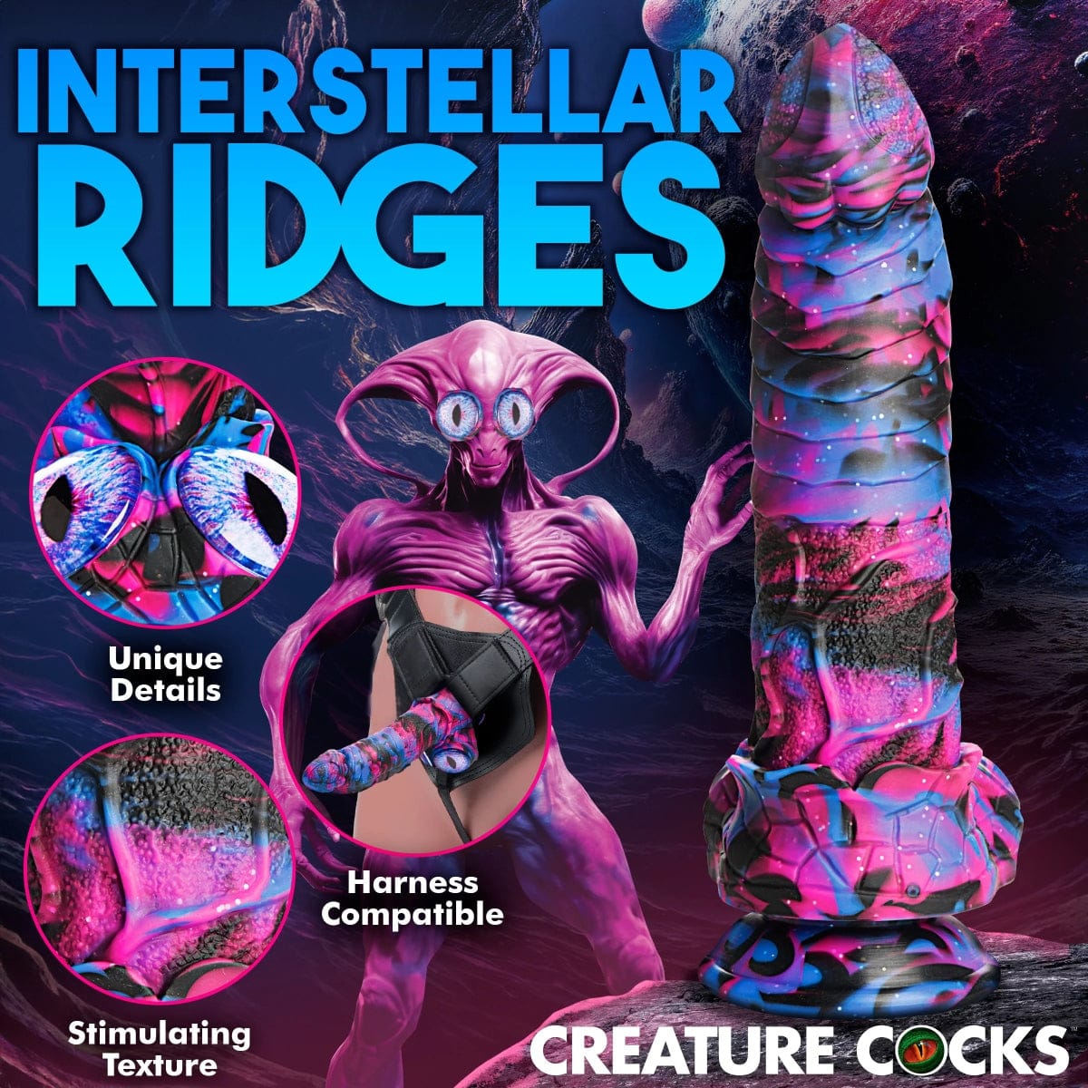 Creature Cocks - Alienoid Silicone Dildo with Suction Cup Base | 8.5 inches creature cocks - For Me To Love