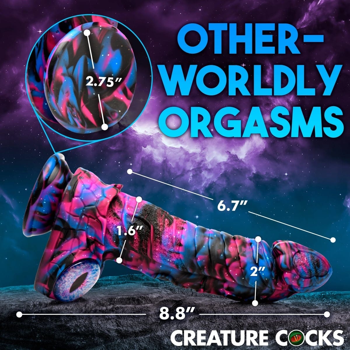 Creature Cocks - Alienoid Silicone Dildo with Suction Cup Base | 8.5 inches creature cocks - For Me To Love