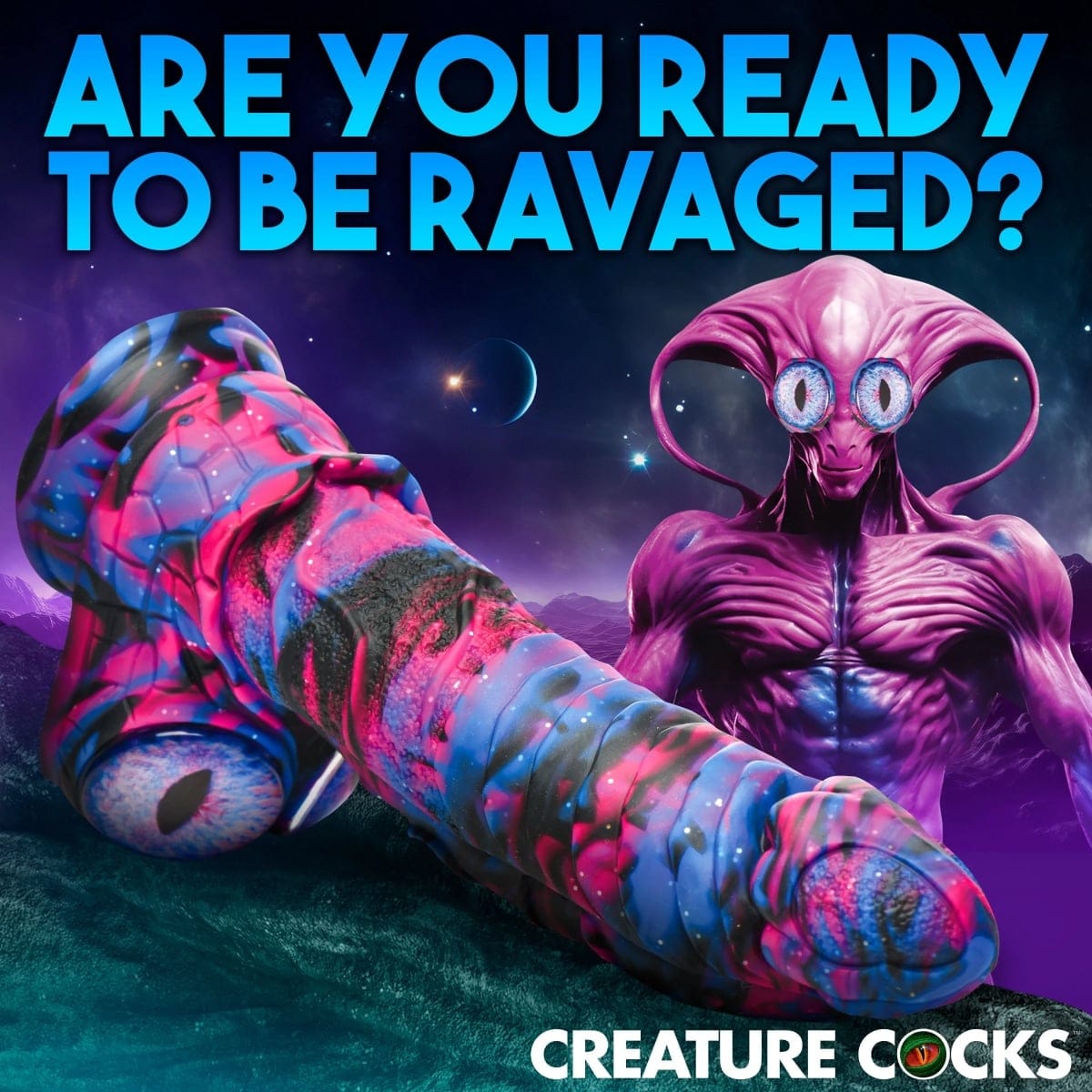 Creature Cocks - Alienoid Silicone Dildo with Suction Cup Base | 8.5 inches creature cocks - For Me To Love