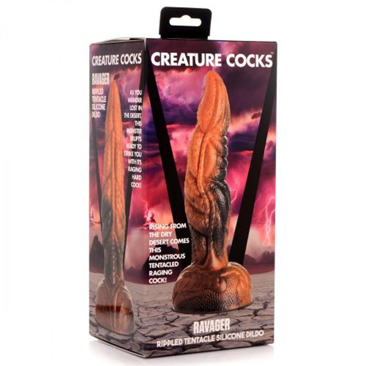 creature cocks Creature Cocks Ravager Rippled Tentacle Marble Rust Orange Silicone Dildo 8 inch