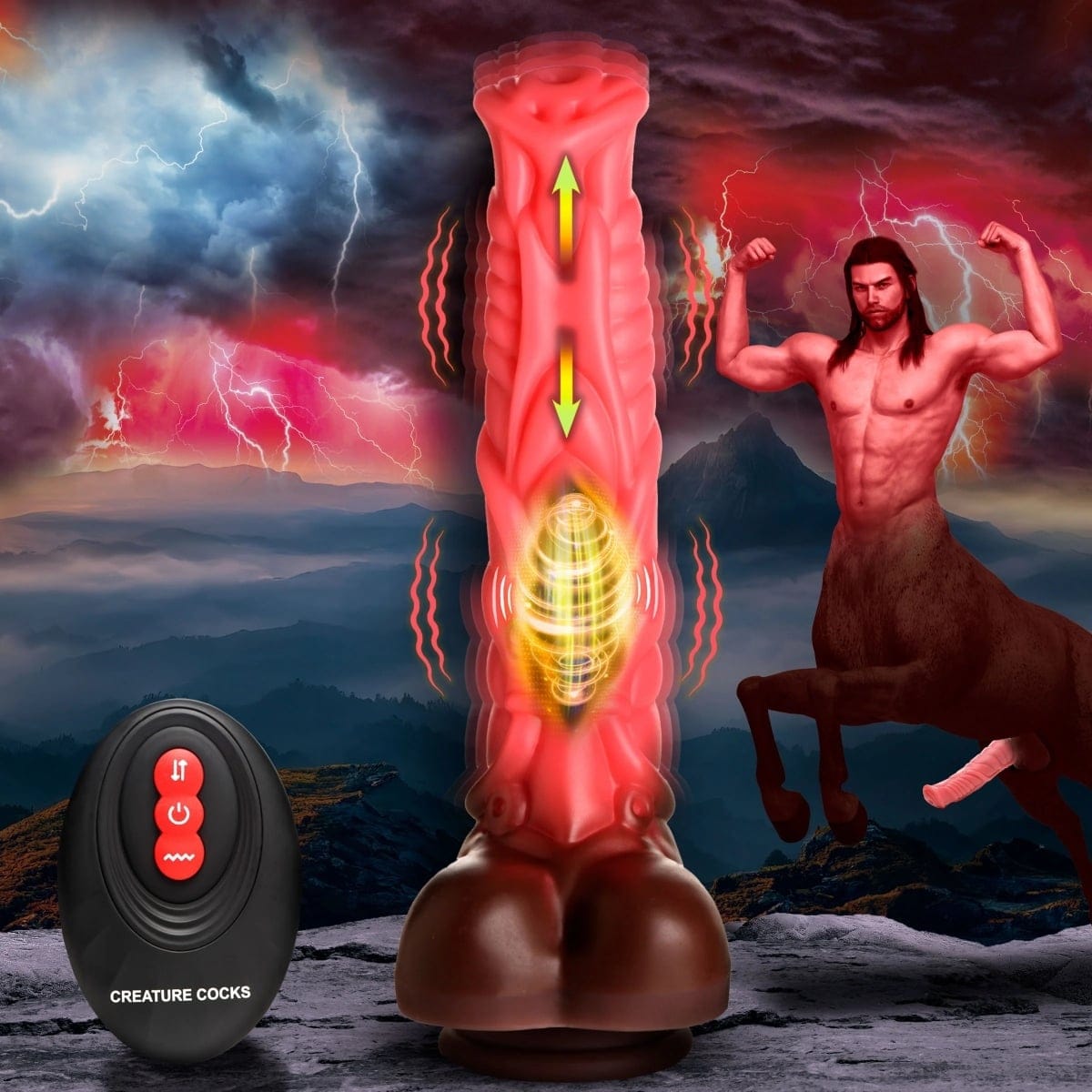 Creature Cocks - Deluxe Centaur Thrusting & Vibrating Silicone Dildo | 10 inches creature cocks - For Me To Love