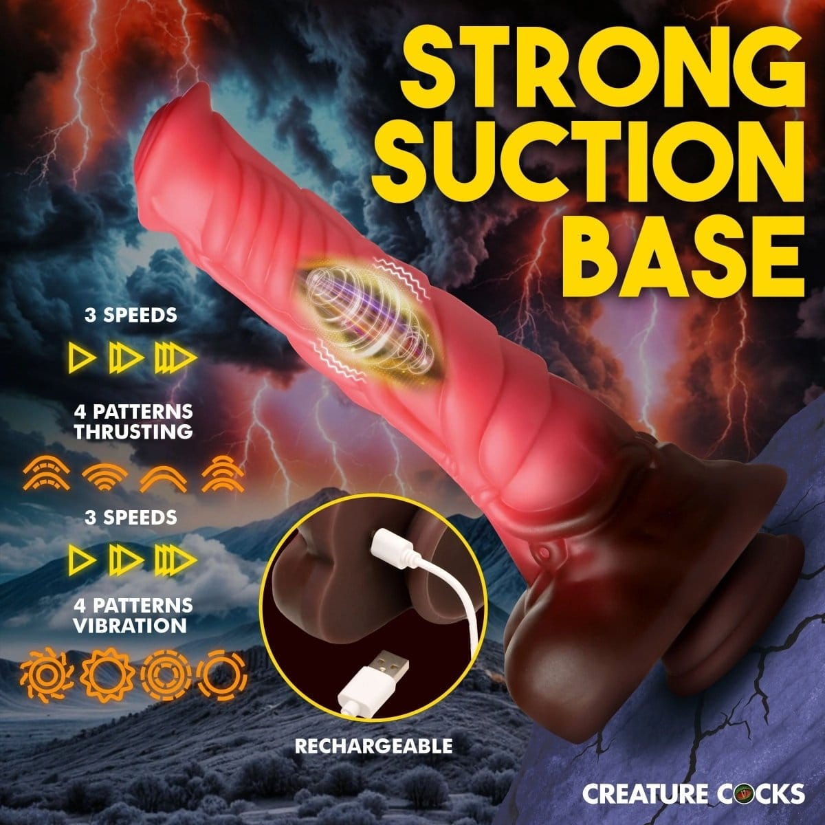 Creature Cocks - Deluxe Centaur Thrusting & Vibrating Silicone Dildo | 10 inches creature cocks - For Me To Love